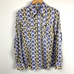 Vintage Diesel Females Button Down Abstract Shimmer Shirt